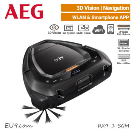 AEG RX9-1-SGM Saugroboter 3D-Kamera Laser Navigation Wifi WLAN EU9