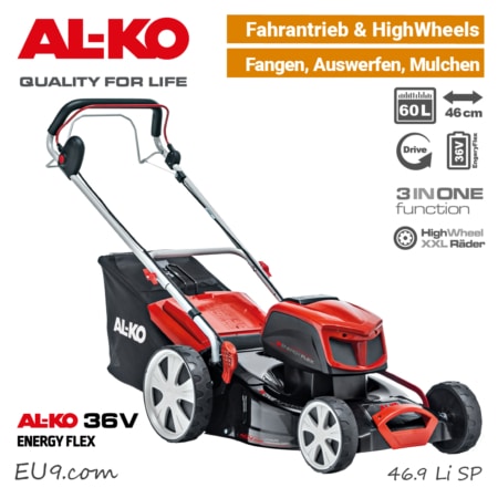 ALKO 46.9 Li SP Akku-Rasenmäher 36V EnergyFlex 40V Antrieb selbstfahrer 3-in-1 EU9