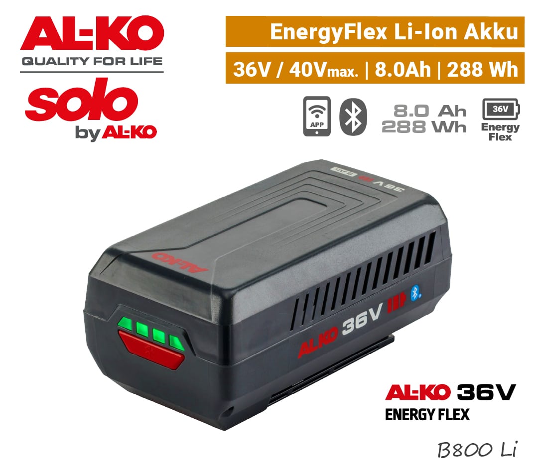 ALKO B 800 Li Li-Ion Akku 8 Ah 8.0 Ah Bluetooth SOLO AL-KO 36V EnergyFlex EU9