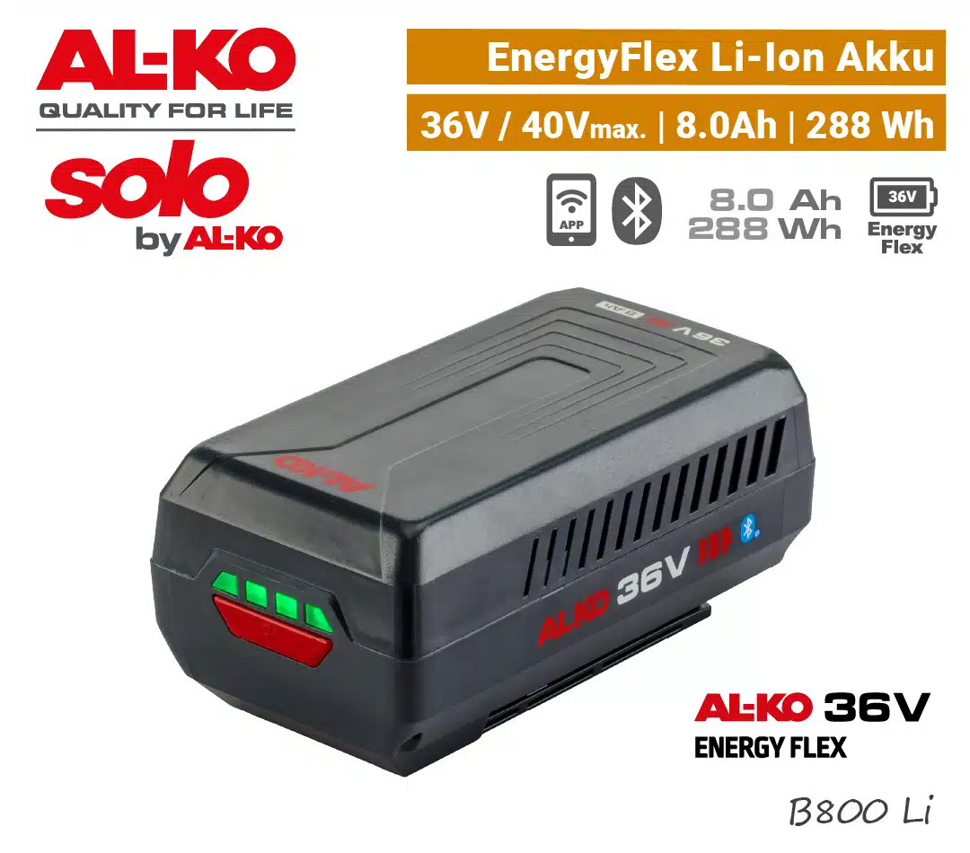 ALKO B 800 Li Li-Ion Akku 8 Ah 8.0 Ah Bluetooth SOLO AL-KO 36V EnergyFlex EU9