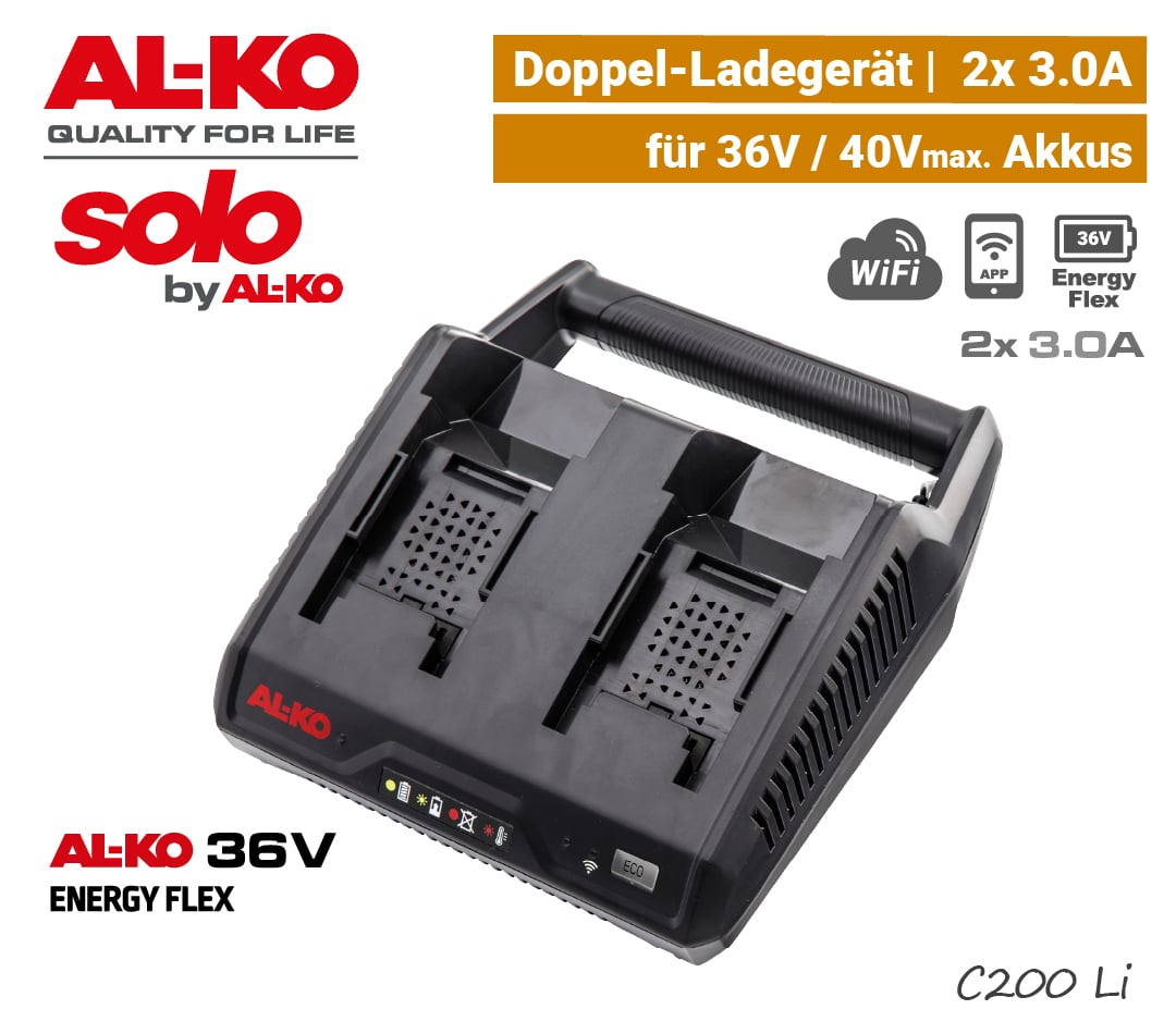 ALKO C 200 Li Doppel-Ladegerät 36 V 40V Akku SOLO AL-KO 36V EnergyFlex EU9