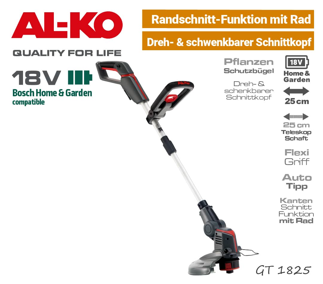 ALKO GT 1825 Akku-Trimmer Rasentrimmer 18V Bosch Home & Garden Power-For-All EU9