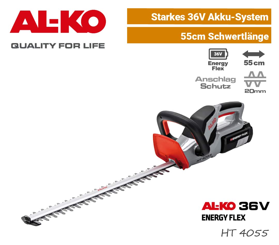 ALKO HT 4055 Akku-Heckenschere kompakt 36V EnergyFlex 40V Heckenschneider EU9