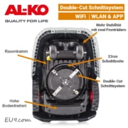 ALKO Robolinho 1300 W Mähdeck Mähwerk Schnittbreite Double-Cut Mähen EU9