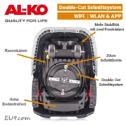 ALKO Robolinho 550 W 350W Mähdeck Mähwerk Schnittbreite Double-Cut Mähen EU9