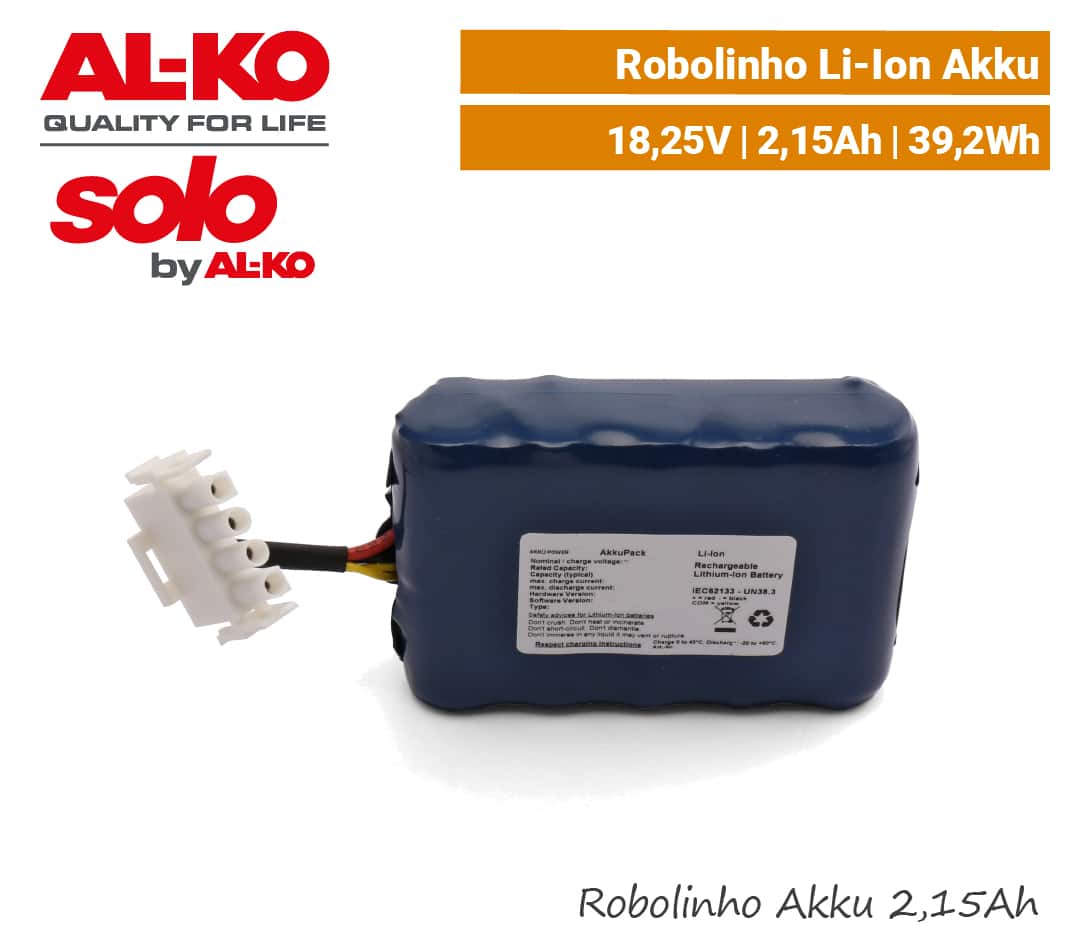 ALKO SOLO Akku 2,15 Ah Li-Ion Robolinho 300 450 Akkupack EU9