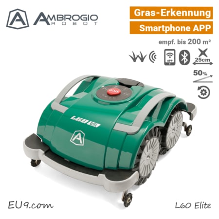 Ambrogio L60 Elite kabelloser Rasenroboter mit Grassensor EU9