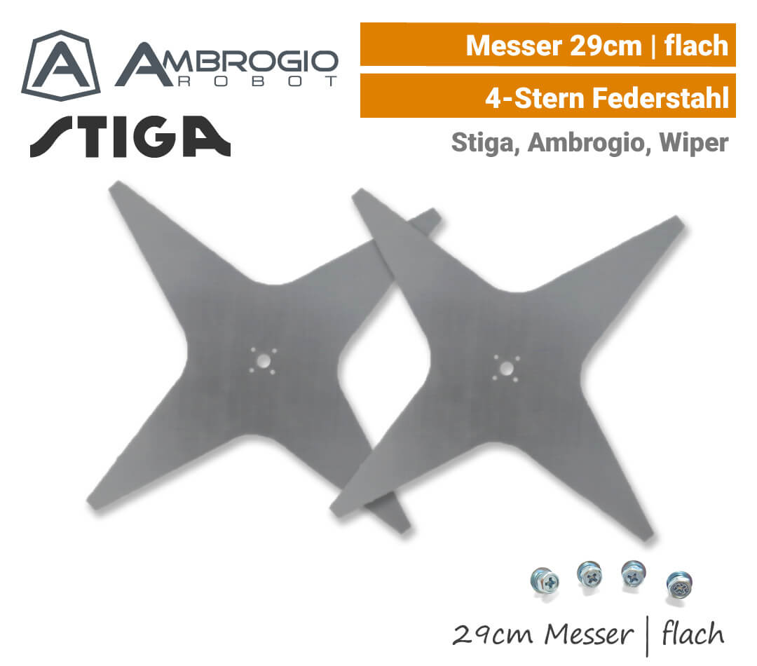 Ambrogio Stiga Wiper Messer 29 cm flach L85 Elite L200 L210 L250 Autoclip EU9