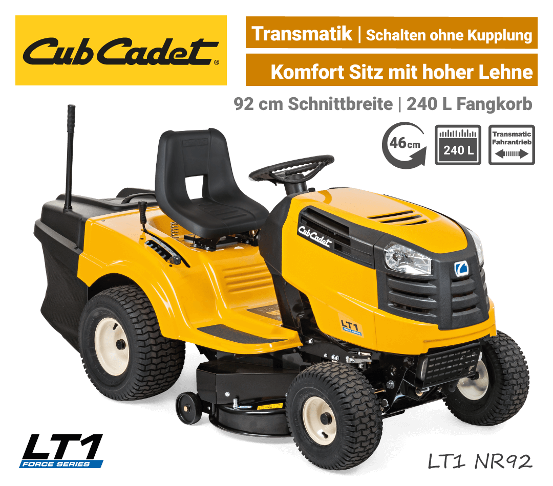 Cub Cadet LT1 NR92 Transmatic Rasentraktor EU9