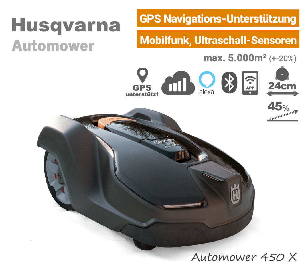 Husqvarna Automower 450 X GPS Ultraschall Mähroboter-Rasenroboter EU9