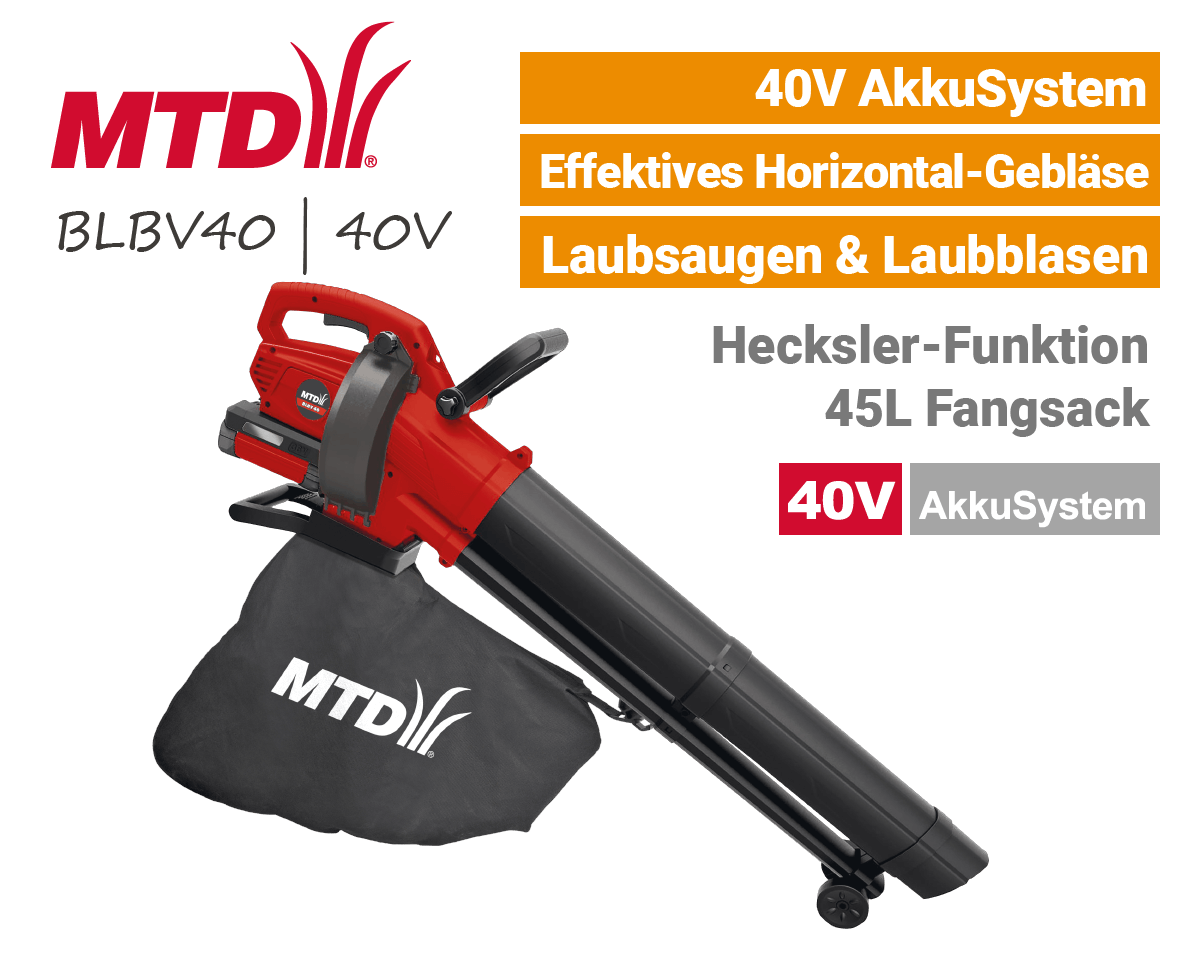 MTD BLBV 40 - 40V Akku-Laubsauger 40 Volt EU9