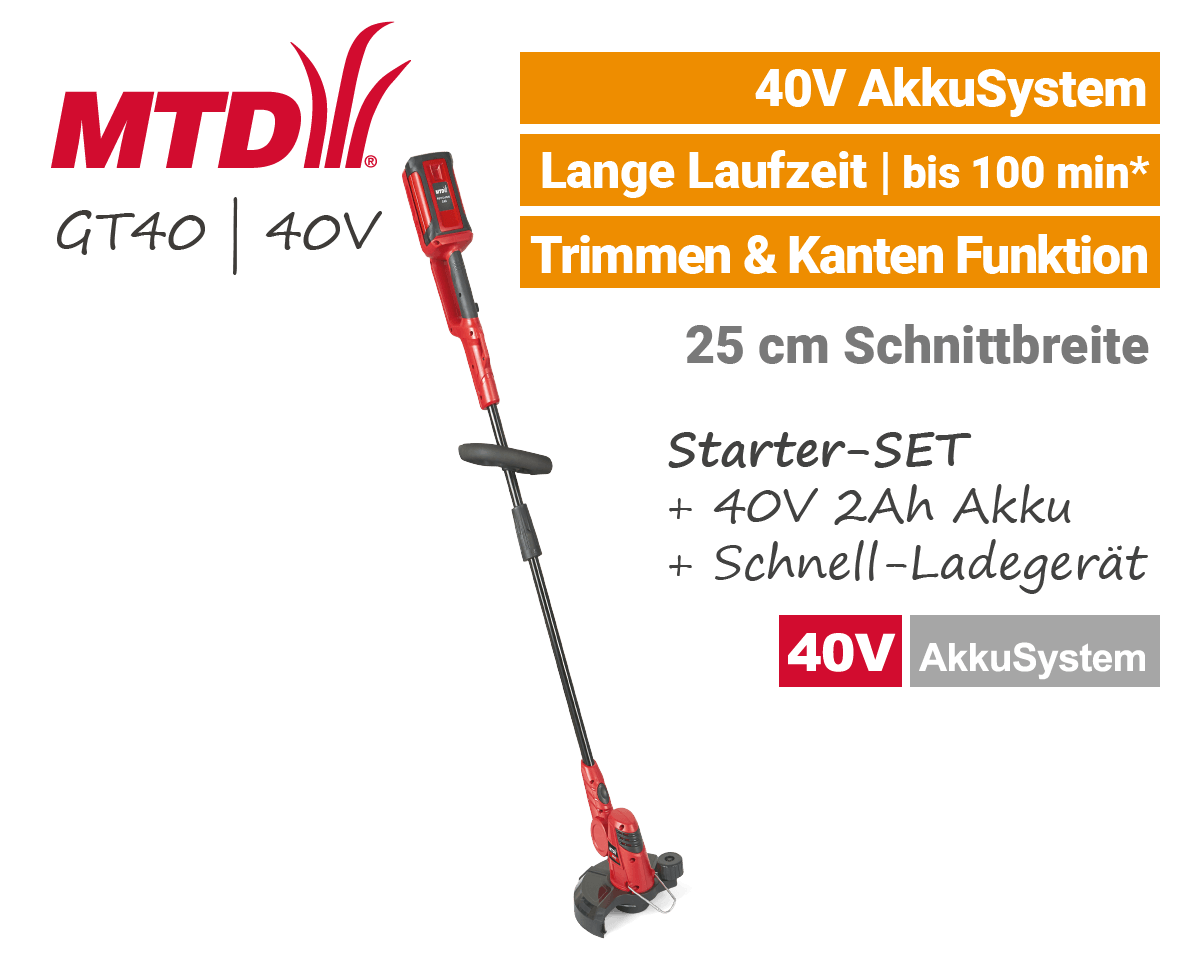 MTD GT 40 - 40V Akku-Trimmer 40 Volt EU9