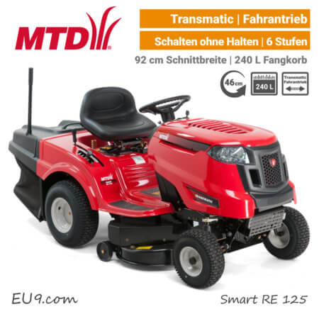 MTD Smart RE 125 Transmatic Rasentraktor Aufsitzmäher mit Fangkorb EU9