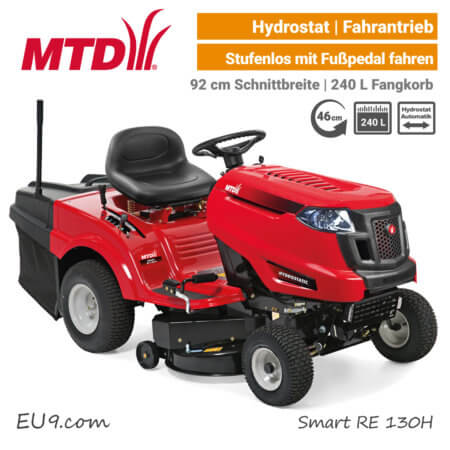 MTD Smart RE 130 H Hydrostat Rasentraktor Aufsitzmäher mit Fangkorb EU9