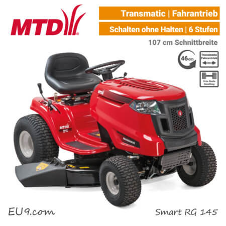 MTD Smart RG 145 Transmatic Rasentraktor Aufsitzmäher mit Seitenauswurf EU9