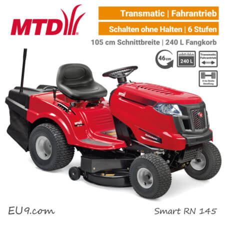 MTD Smart RN 145 Transmatic Rasentraktor Aufsitzmäher mit Fangkorb EU9