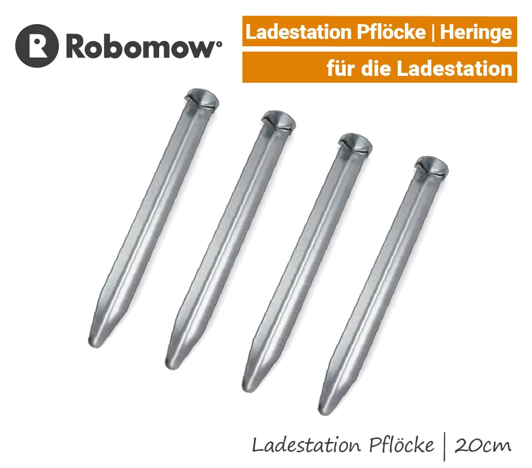 Robomow Heringe Pflöcke 20 cm Ladestation RS RC RX RT Pflock Hering 4-Stk EU9