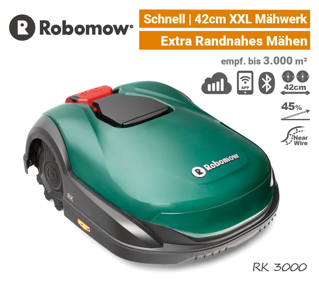 Robomow RK3000 Mähroboter Rasenroboter 42cm große Schnittbreite Mobilfunk EU9