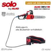 SOLO ALKO CS 4235 Akku-Kettensäge mit Akku-Gurt Akku-Tragegurt EU9