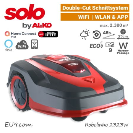 SOLO Robolinho 2323 W ALKO Mähroboter Rasenroboter WiFi WLAN Smarthome Rechts EU9