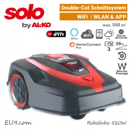 SOLO Robolinho 520 W ALKO Mähroboter Rasenroboter WiFi WLAN-Smarthome Rechts EU9