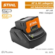 STIHL AL 101 Ladegerät mit eingesteckten AK Akku EU9