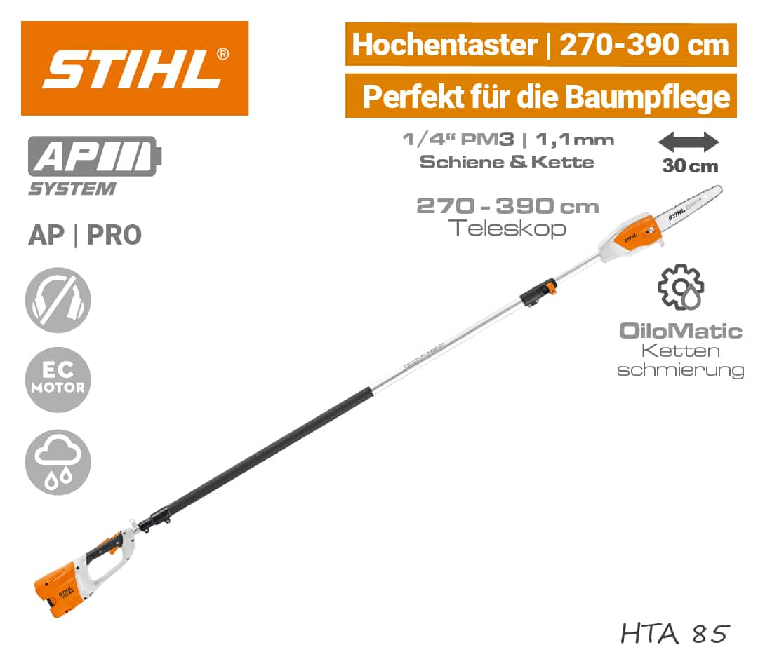 STIHL HTA 85 Akku-Hochentaster Akku-Baumsäge Teleskop-Säge AP PRO EU9