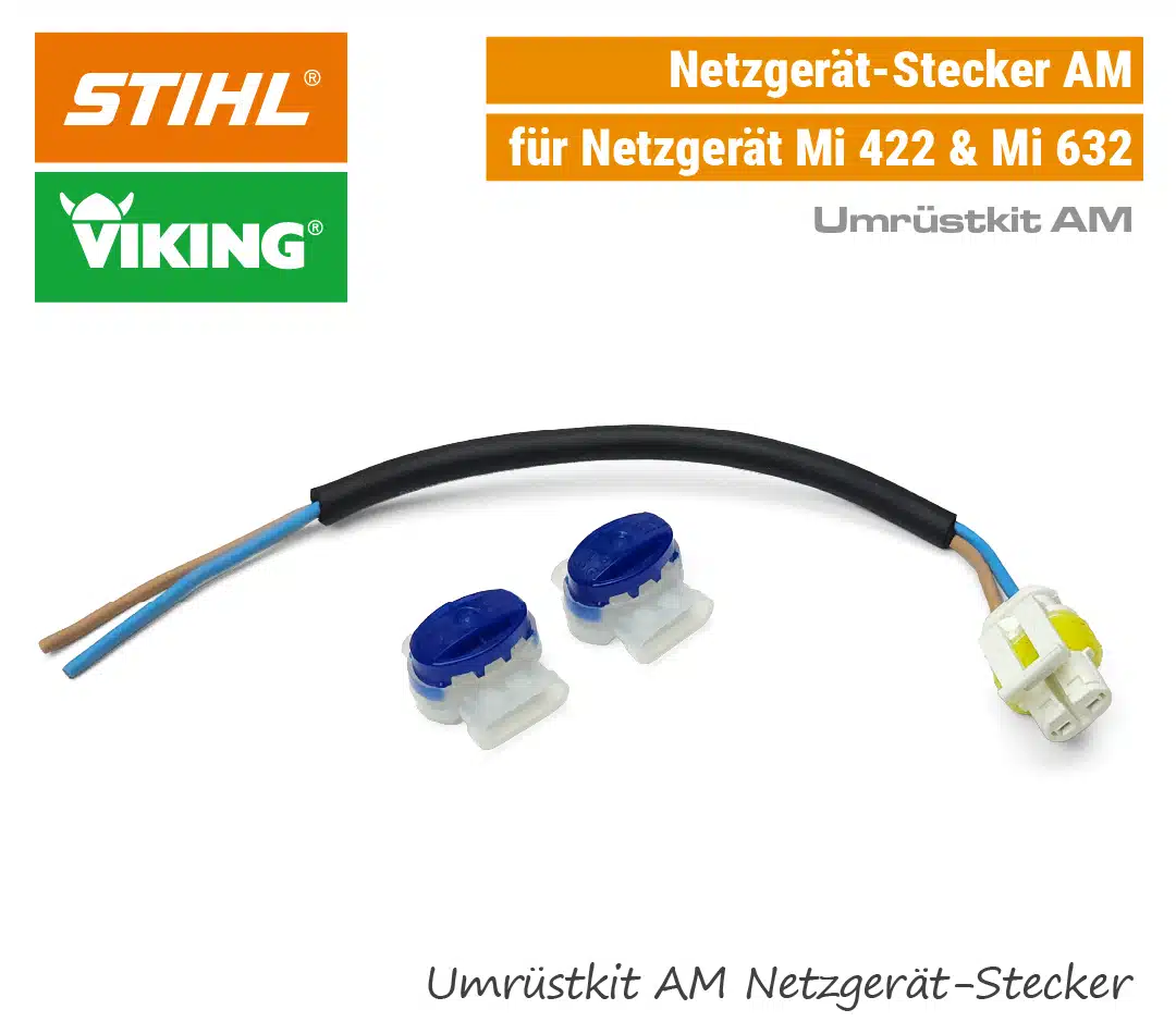 STIHL Viking Netzgerät-Ladegerät AM-Stecker Umrüstkit 2-polig Mi 422 Mi 632 EU9
