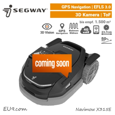 Segway Navimow X315E Mähroboter X315 GPS Rasenroboter X3 EU9