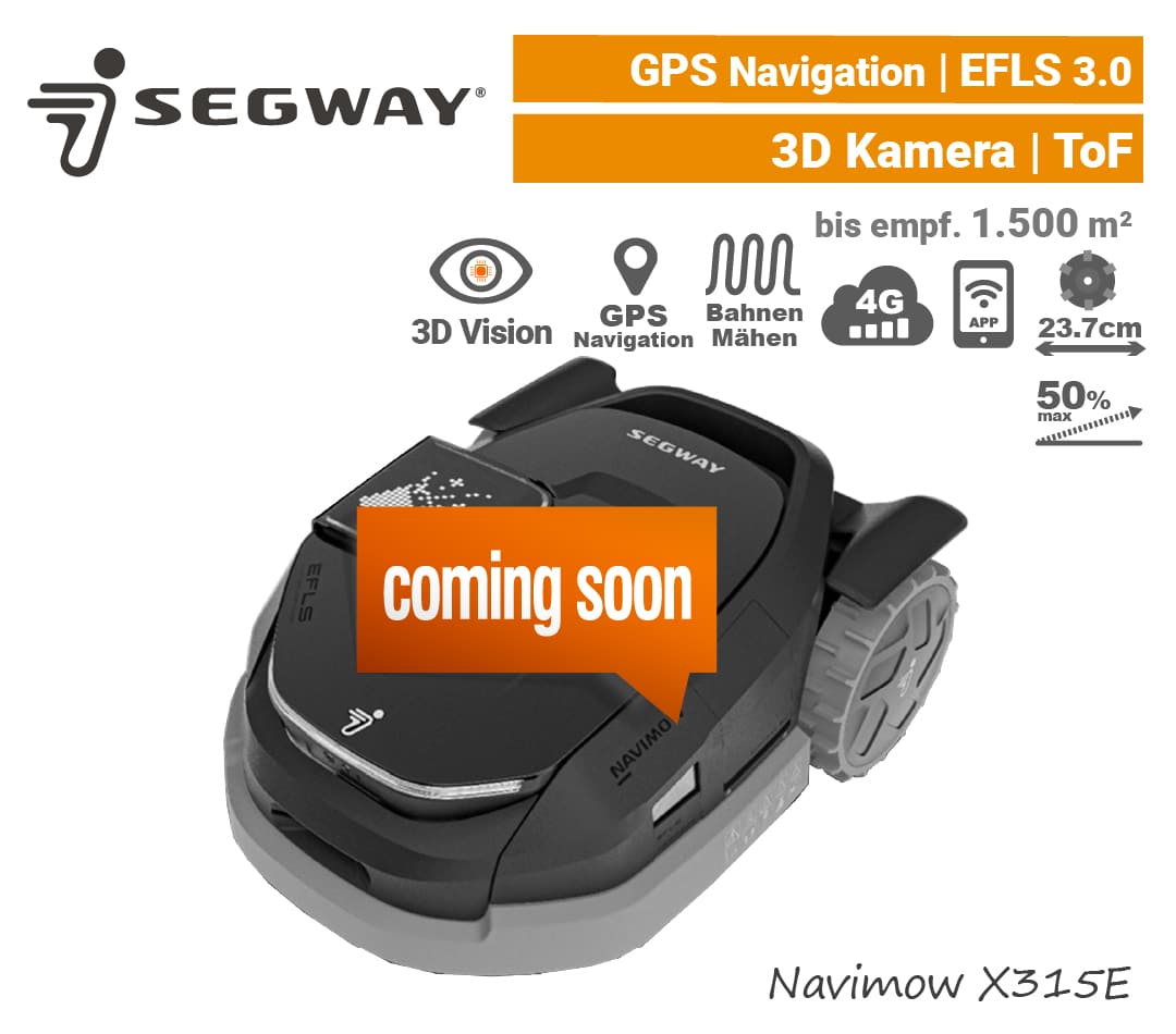 Segway Navimow X315E Mähroboter X315 GPS Rasenroboter X3 EU9