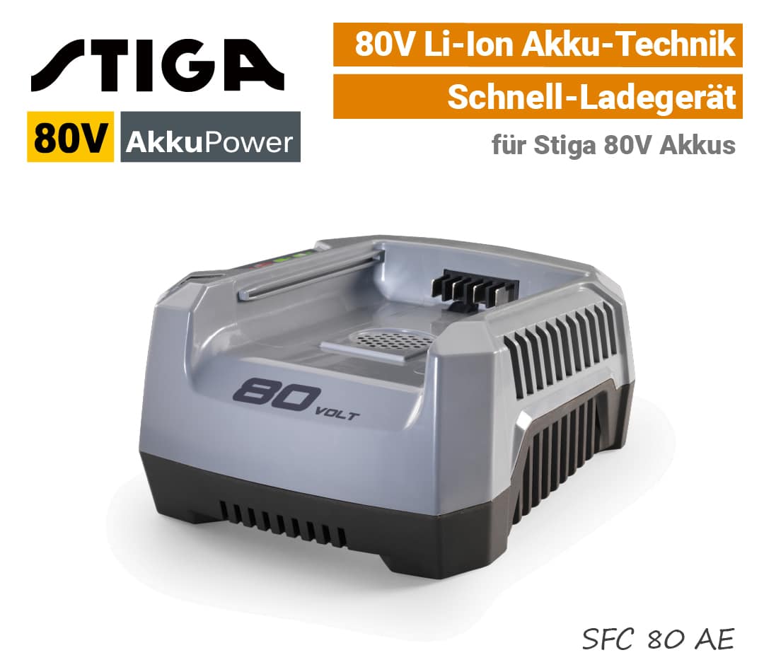 Stiga 80V Schnell-Ladegerät 80 Volt Li-Ion SFC 80 AE EU9