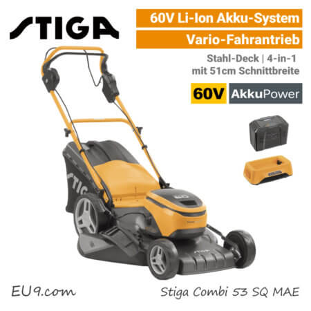 Stiga Combi 53 SQ MAE 60V Akku-Rasenmäher Radantrieb 60 Volt EU9