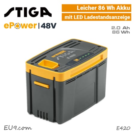 Stiga E 420 Akku 2 Ah ePower 48V E420 gelb EU9