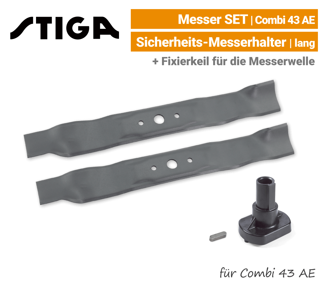 Stiga Messer Combi 43 AE Ersatzmesser mit Messerhalter lang 80V EU9