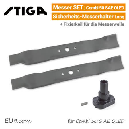 Stiga Messer Combi 50 S AE OLED mit Messerhalter lang Ersatzmesser 80V EU9