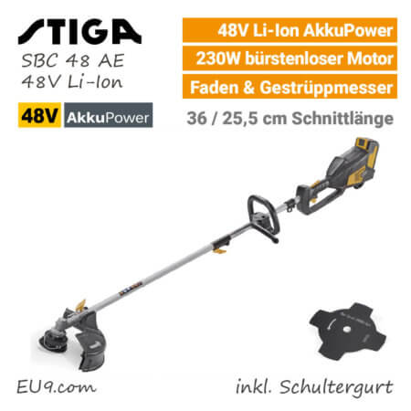 Stiga SBC 48 AE 48V Akku-Motosense Akku-Trimmer 48 Volt EU9