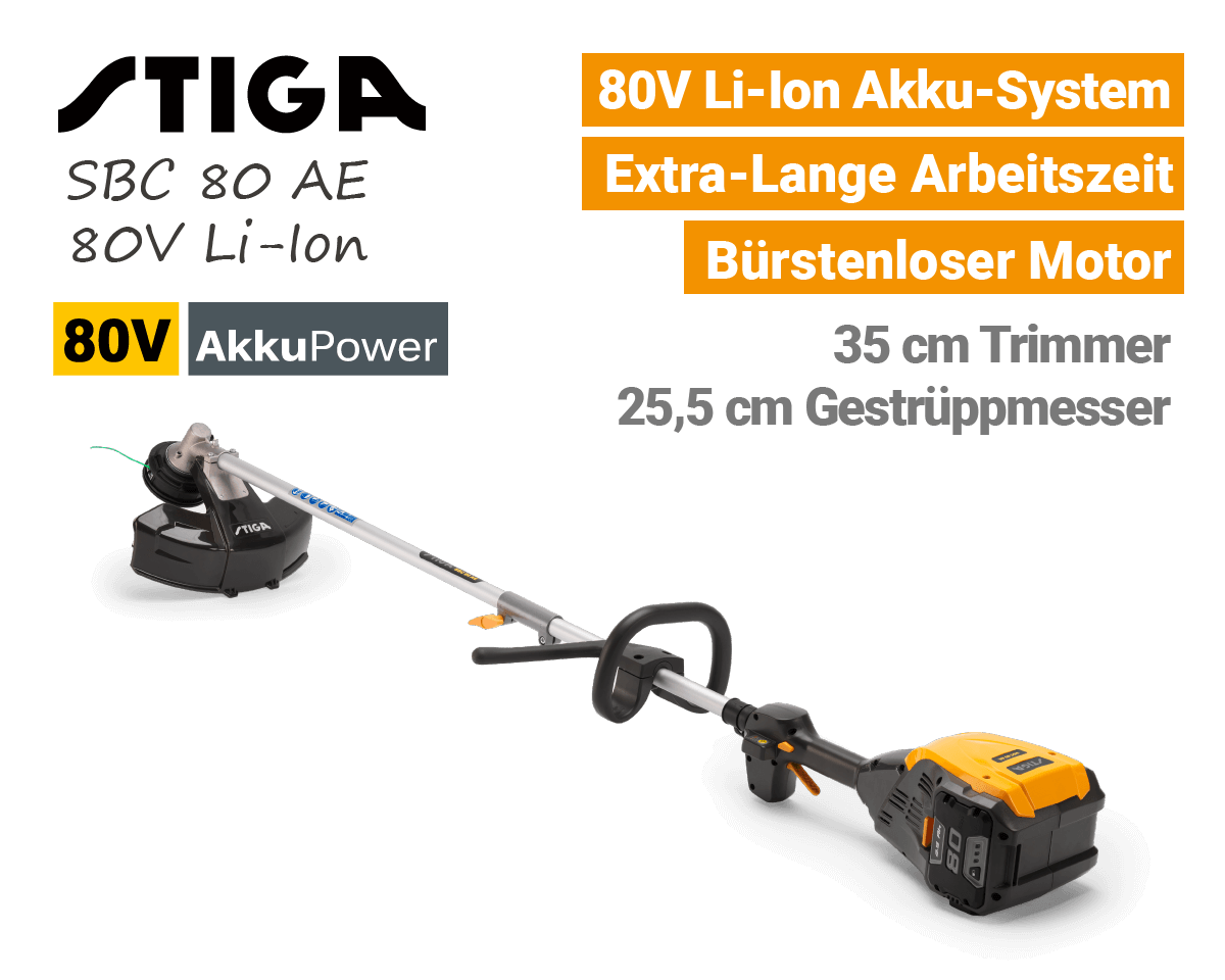 Stiga SBC 80 AE 80V Akku Trimmer Motorsense 80 Volt EU9