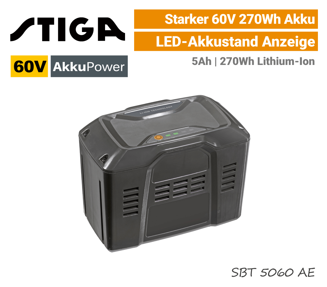 Stiga SBT 5060 AE Akku 5Ah 60V Serie EU9