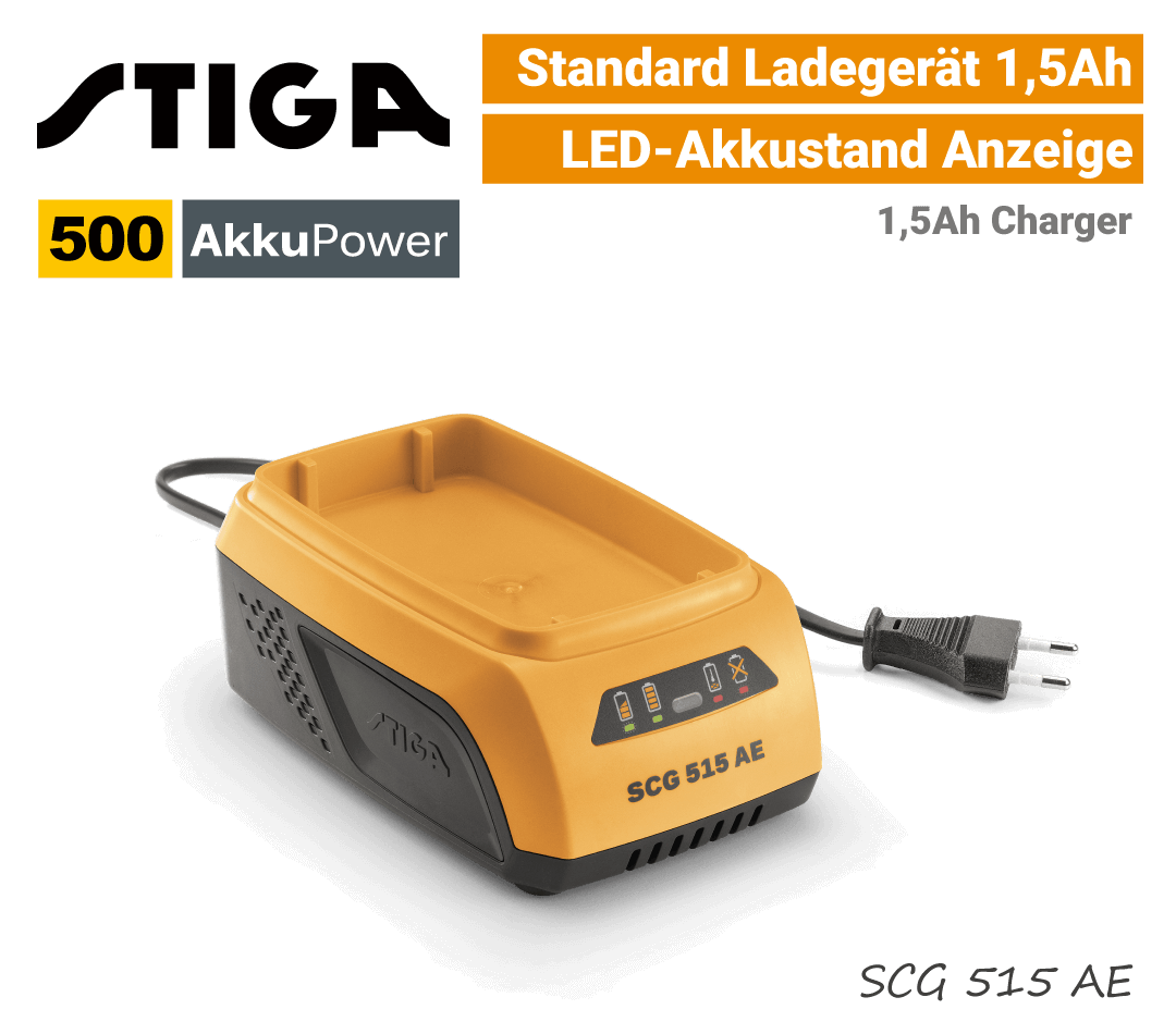 Stiga SCG 515 Ladegerät 1,5 Ah 500-Serie EU9