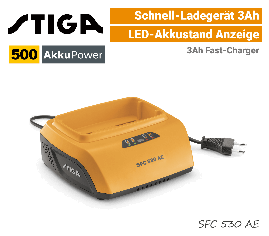 Stiga SFC 530 Schnell-Ladegerät 3Ah 500 AkkuPower EU9