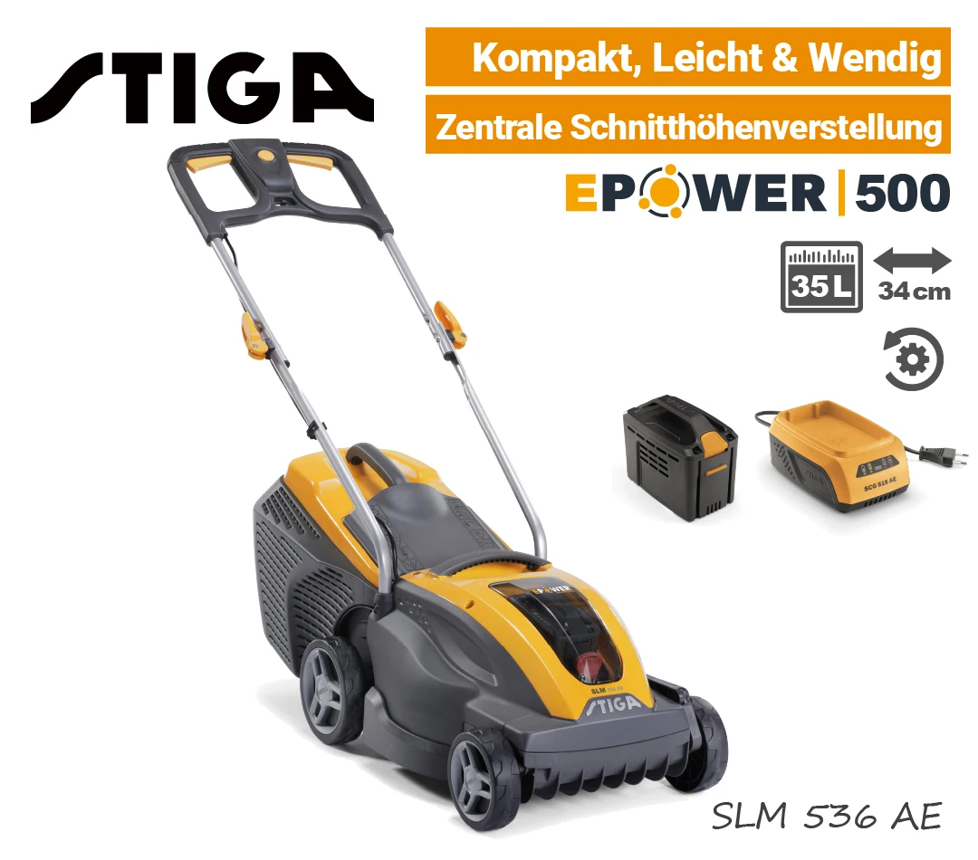 Stiga SLM 536 AE Akku-Rasenmäher EPower 500 EU9