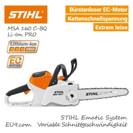 Stihl MSA 160 C-BQ Akku-Kettensäge-Motorsäge Li-Ion PRO