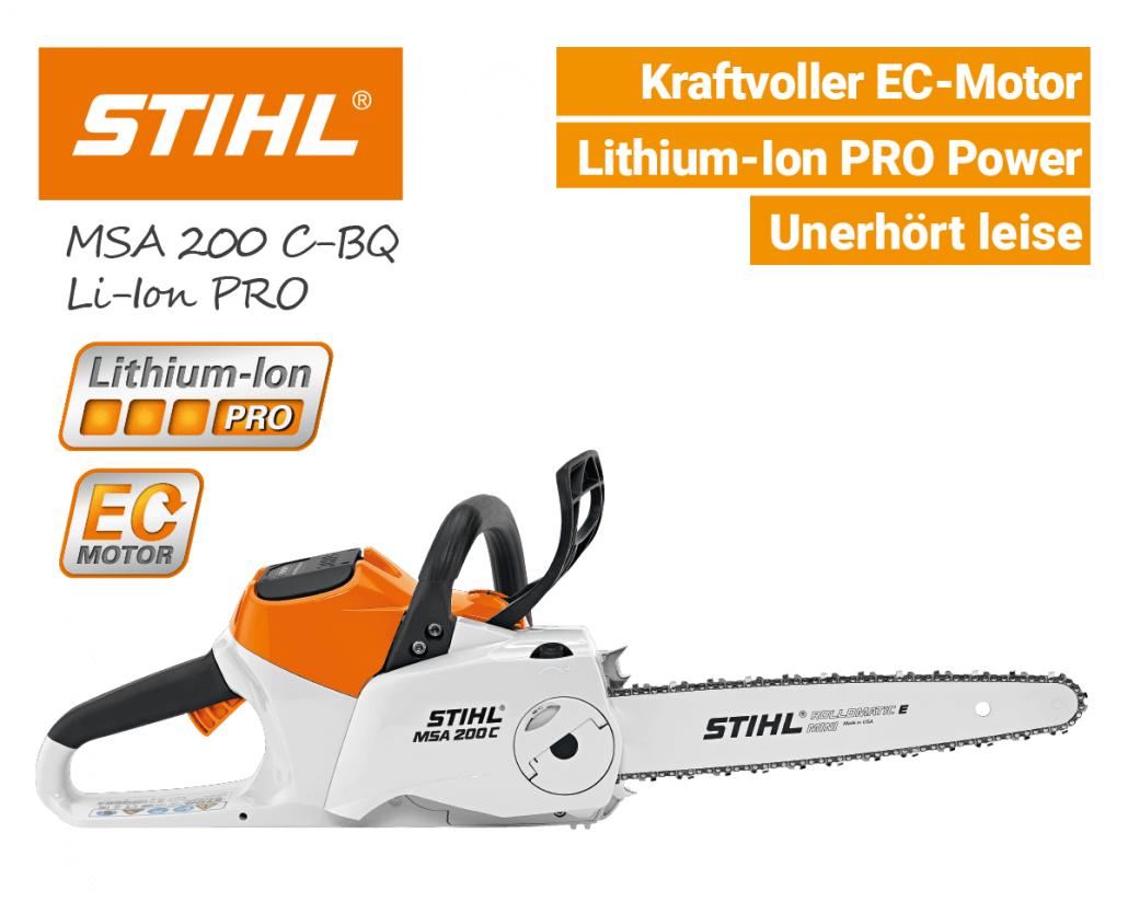 Stihl MSA 200 C-BQ Akku-Kettensäge-Motorsäge Lithium-Ion PRO - EU9