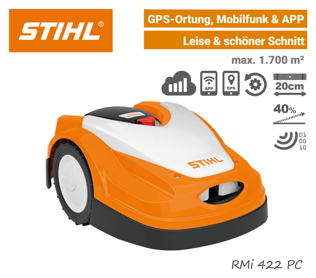 Stihl RMi 422 PC Mähroboter-Rasenroboter Mobilfunk GPS EU9