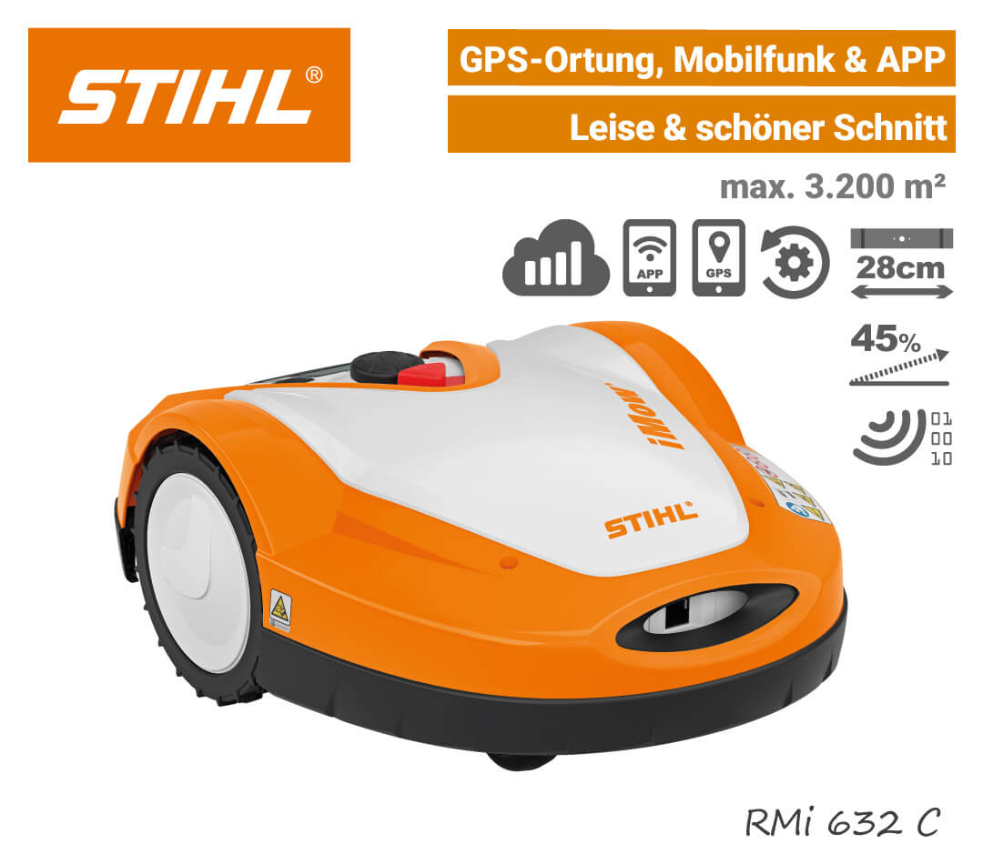 Stihl RMi 632 C Mähroboter-Rasenroboter Mobilfunk GPS EU9