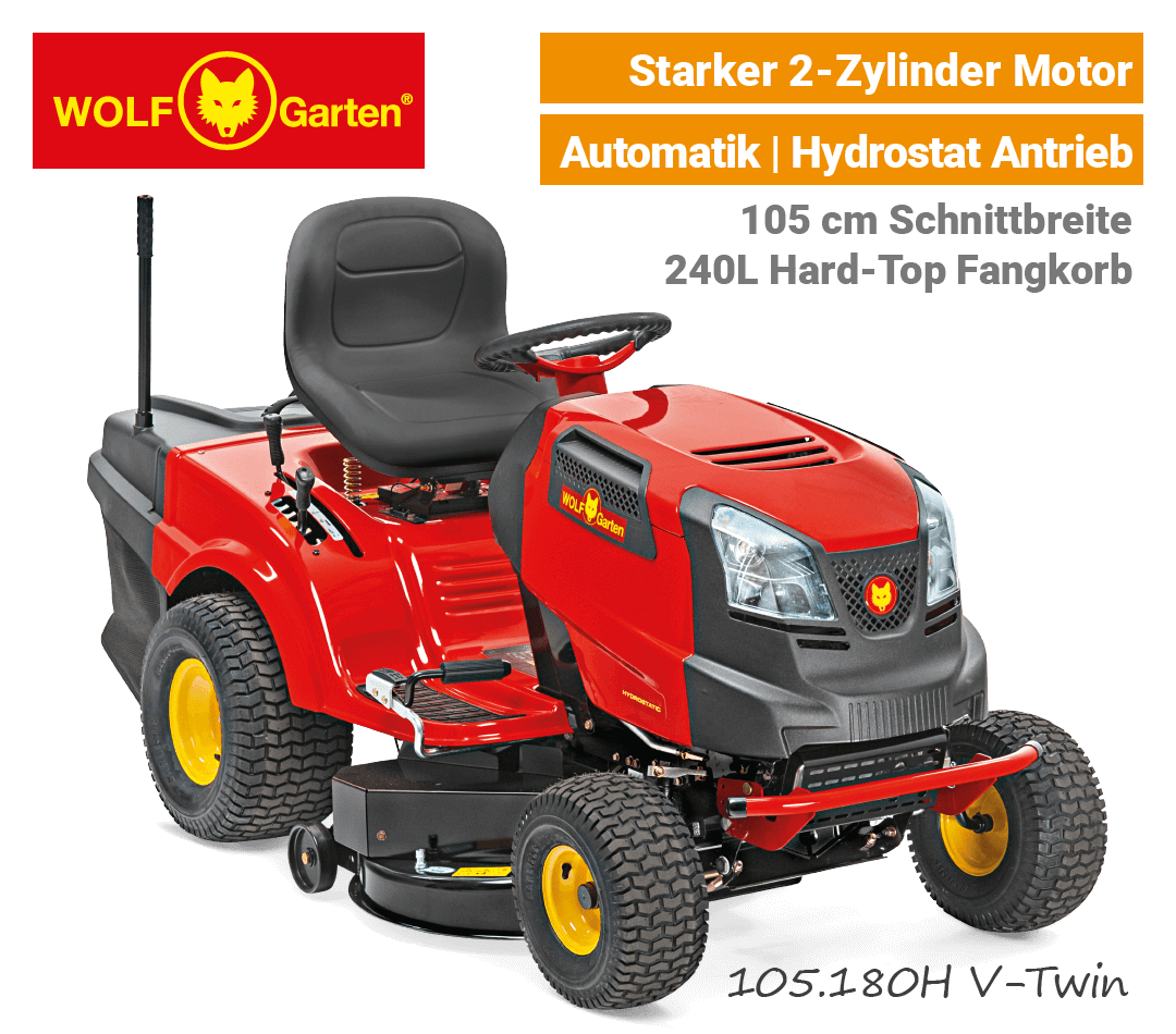 Wolf-Garten 105.180 H V Twin 2-Zylinder Hydrostat Rasentraktor EU9