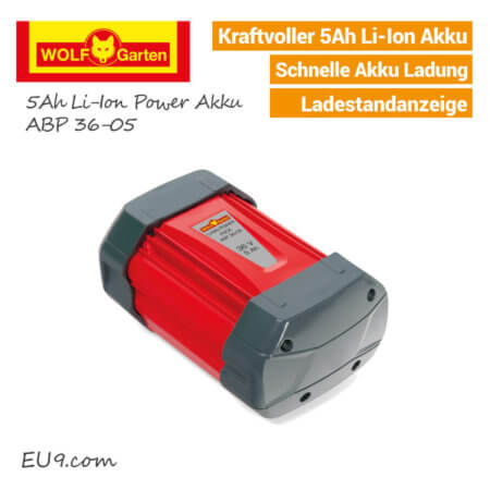 Wolf-Garten 5Ah Li-Ion Power Akku 36V ABP-36-05