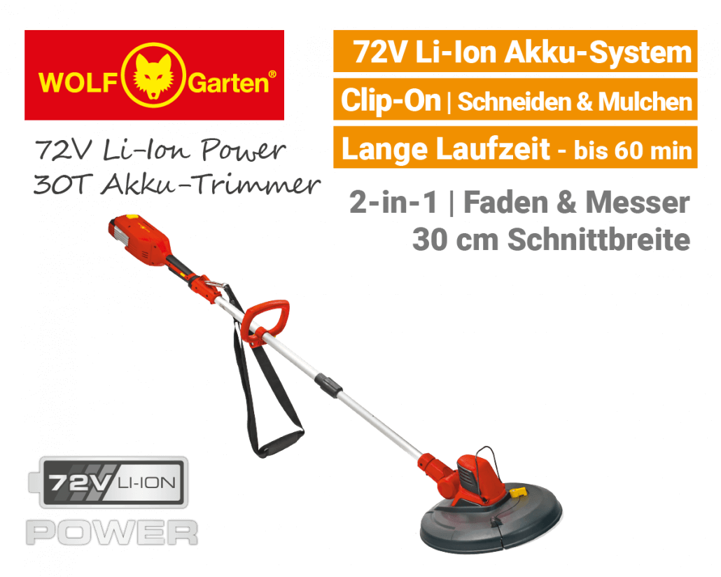 Wolf-Garten 72V Li-Ion Power 30T Akku-Trimmer EU9