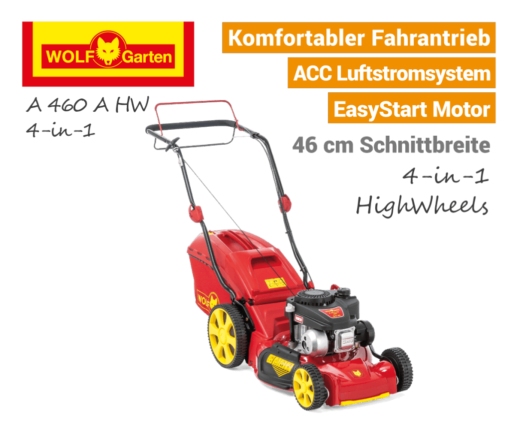 Wolf-Garten A 460 A HW 4-in-1 Benzin-Rasenmäher