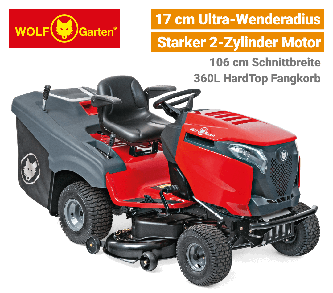 Wolf-Garten Alpha 106.220 HP 2-Zylinder Bluetooth Expert Rasentraktor EU9